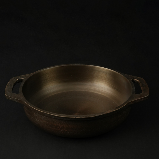 SUPER SMOOTH Cast Iron Flat Bottom Kadai