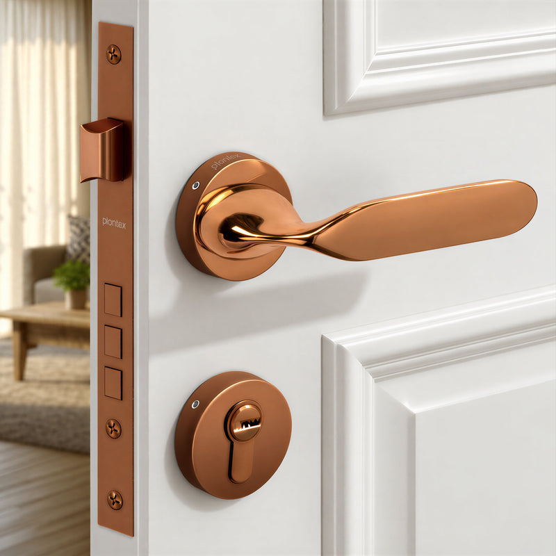 Plantex Premium Door Lock with 3 Years of Warranty/Main Door Locks for Home/Mortise Lock Set for Home (7106 - PVD Choco)-1
