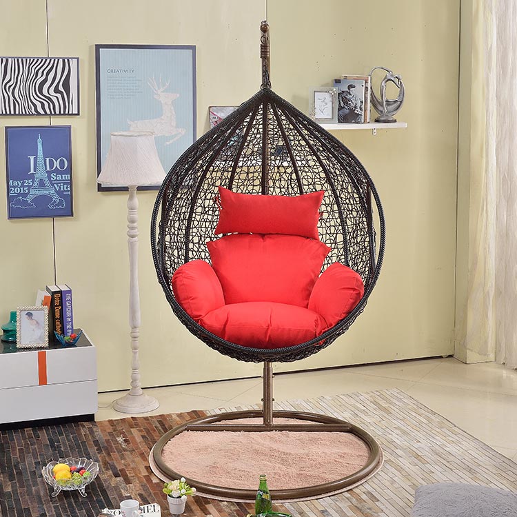 Orlanda Single Seater Hanging Swing With Stand For Balcony , Garden Swing (Black)