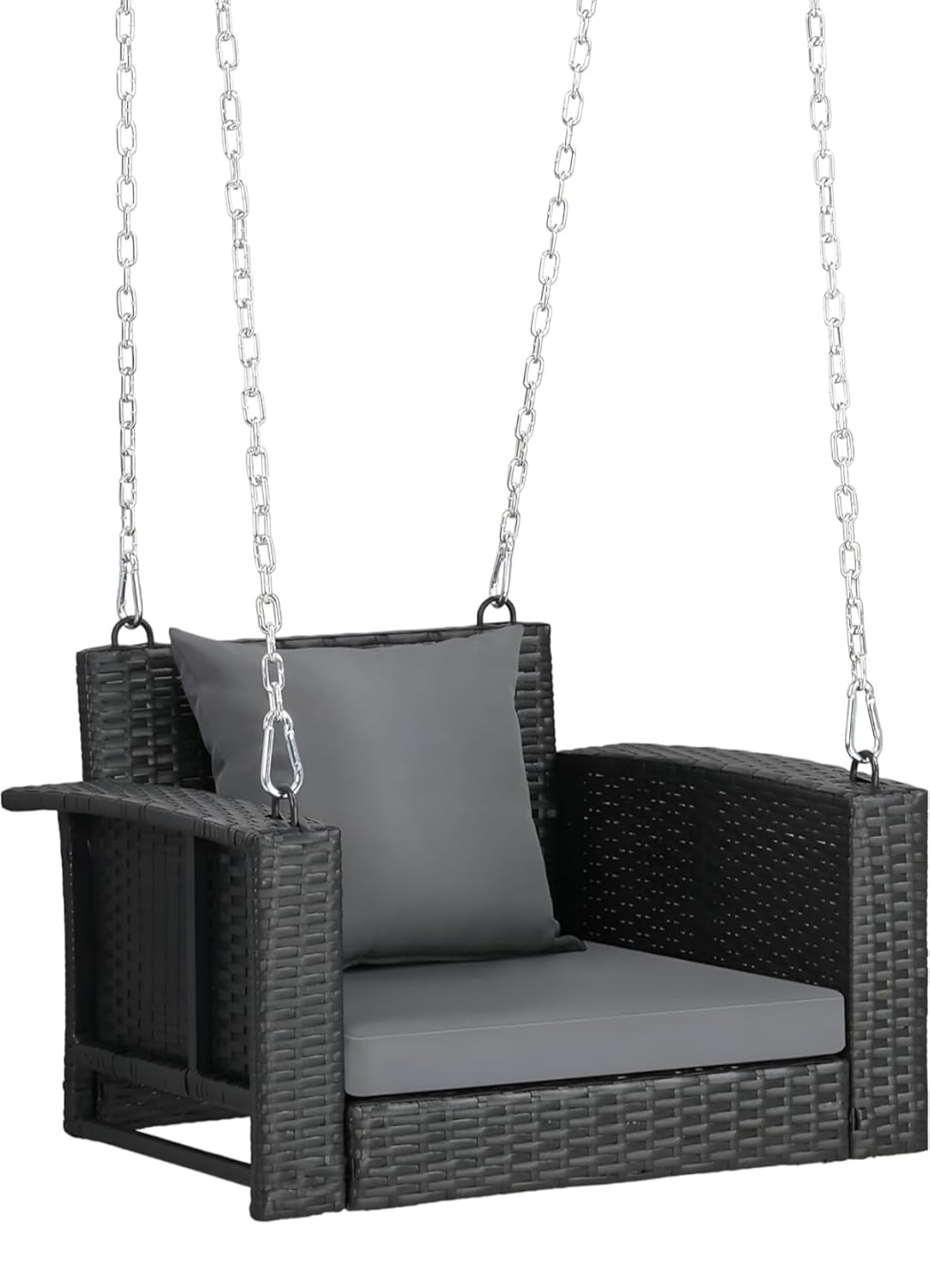 Trellis Single Seater Hanging Swing Without Stand For Balcony, Garden Swing (Black)