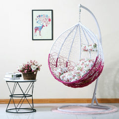 Luoni Single Seater Hanging Swing With Stand For Balcony , Garden Swing (White)