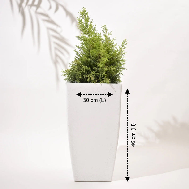 Bent Block Outdoor Polymer Planters For Garden, Balcony (Large)