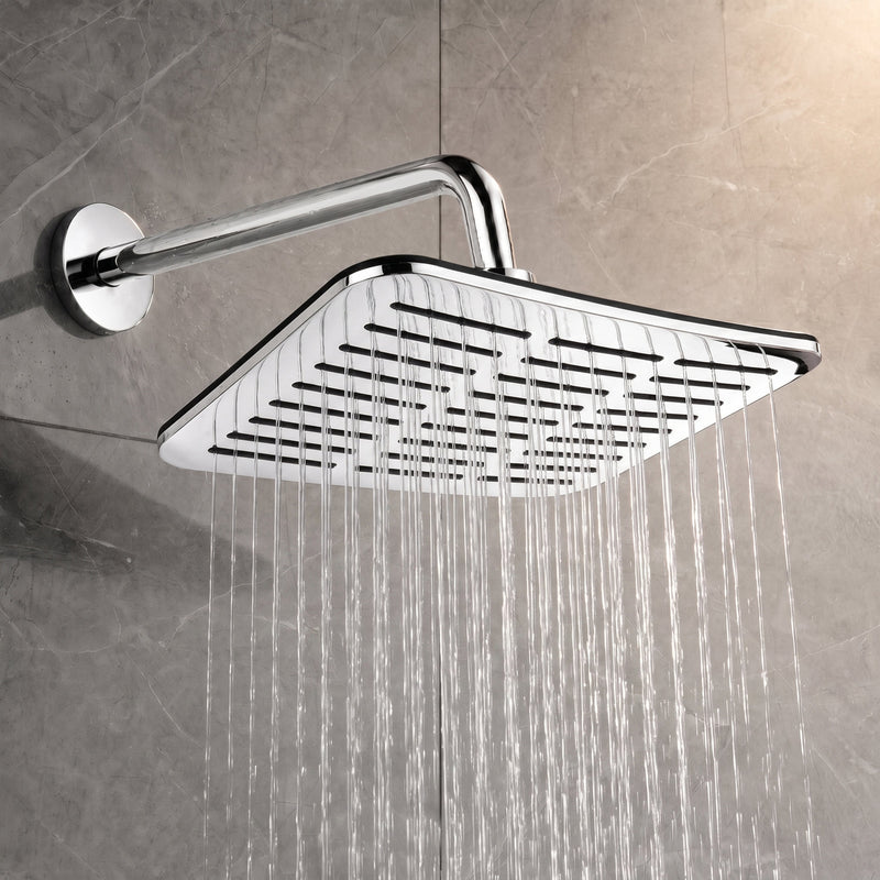 Plantex ABS Shower Head for Bathroom/12x8 inch Head for bathroom/Rain Showers Head for bathroom/Pressurized Showers Head (Chrome, D399)-5