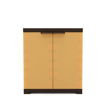 Nilkamal Freedom Mini 09 (FMSC09) Plastic Shoe Cabinet (Sandy Brown / Dark Brown)