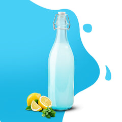 AGARO Elegant Flip Top Glass Bottle 1L, 1000ml, Freezer Safe & Leakproof Flip Cap Colour & Stylish