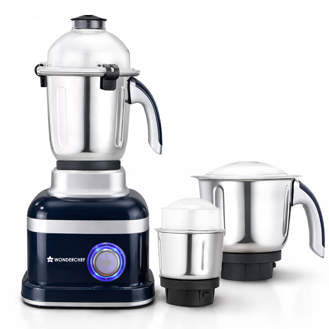 Wonderchef Cube 1000W Mixer Grinder, 3 Jars with Flow Breakers, Special Coarse Blade for Silbatta-style Khada Masala Gri