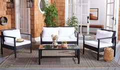 Mesa Outdoor Garden Balcony Sofa Set 2 Seater , 2 Single Seater 1 Center Table Set (Cream)