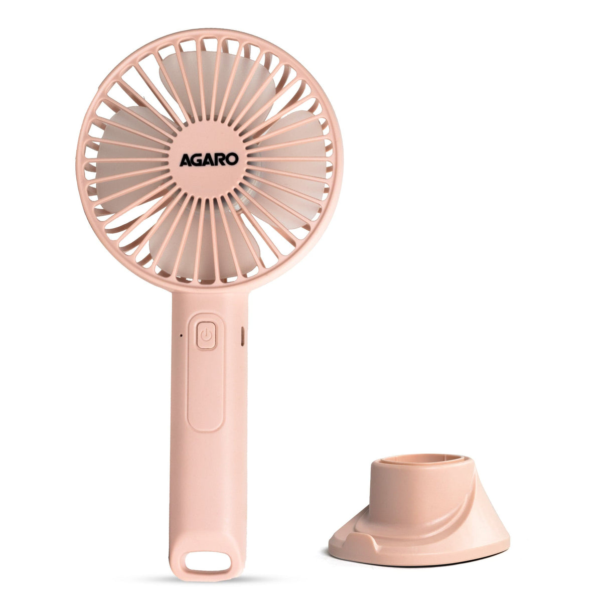 AGARO Elite Mini Fan, 4 inches, Rechargeable Lithium-Ion with 2600 mAh Battery, 3 Speed Option, Handheld and Table Dock 