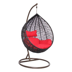 Eneide Single Seater Hanging Swing With Stand For Balcony , Garden Swing (Dark Brown)