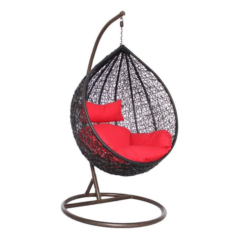 Eneide Single Seater Hanging Swing With Stand For Balcony , Garden Swing (Dark Brown)