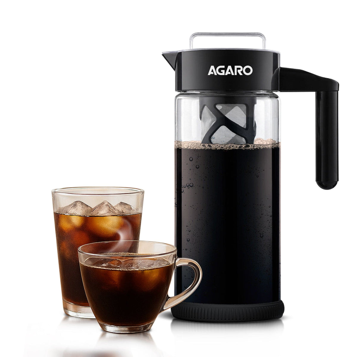 AGARO Regal Iced Brew Coffee Maker & Iced Tea Brewer – 1.3 L Borosilicate Glass Pitcher, Food Graded BPA Free Silicon wi