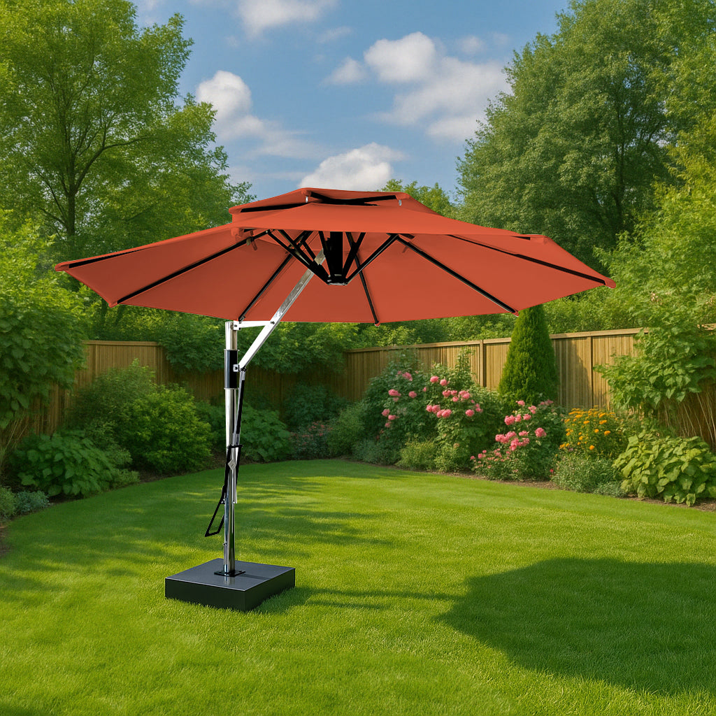 Spina Luxury Side Pole Garden Umbrella With Stand