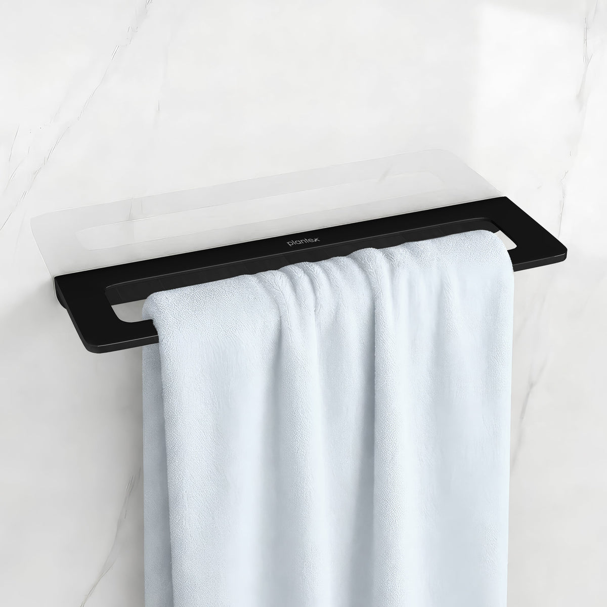 Plantex 20 Inch Acrylic Towel Hanger for Bathroom/Towel Rod for Kitchen/Napkin Holder/Stand/Towel Bar for Bathroom - Pack of 1 (VIB-126, Black)-1