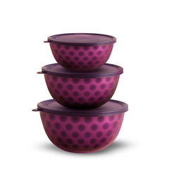 Wonderchef Modena Stainless-steel 3 Pc. Bowl Set with Airtight Lid, 14 cm (620ml), 16 cm (800ml), 18 cm (1.3 L), Stackab