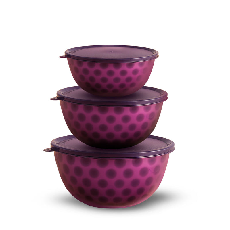 Wonderchef Modena Stainless-steel 3 Pc. Bowl Set with Airtight Lid, 14 cm (620ml), 16 cm (800ml), 18 cm (1.3 L), Stackab