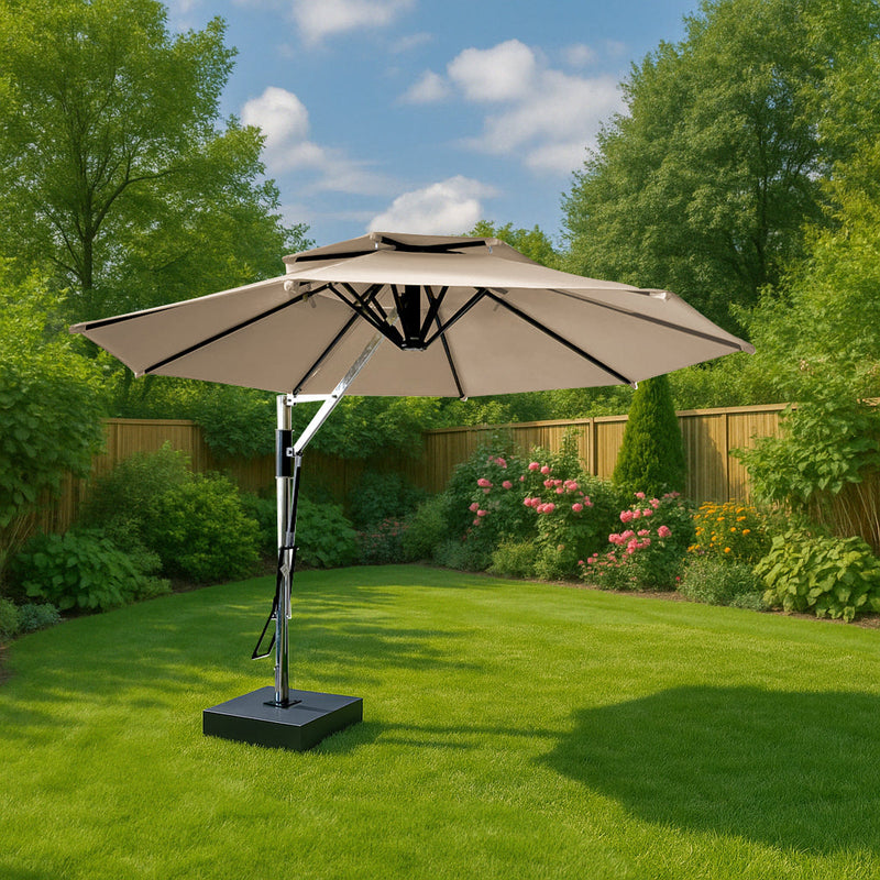 Spina Luxury Side Pole Garden Umbrella With Stand
