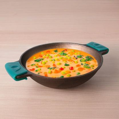 Super Smooth Cast Iron Kadai, Naturally Non-stick, Premium Quality, Toxin-free, 2.5L / 2.4Kg / 10 In