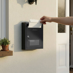 Plantex All in 1 Letter Box/Multipurpose Box- Suggestion Box/Complaint Box/Post Box/Donation Box/Letter Box for Home gate and Office with Keylocks - Table Top, Wall Mounted - GI Steel (Black)-3
