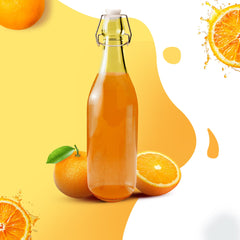 AGARO Elegant Flip Top Glass Bottle 1L, 1000ml, Freezer Safe & Leakproof Flip Cap Colour & Stylish