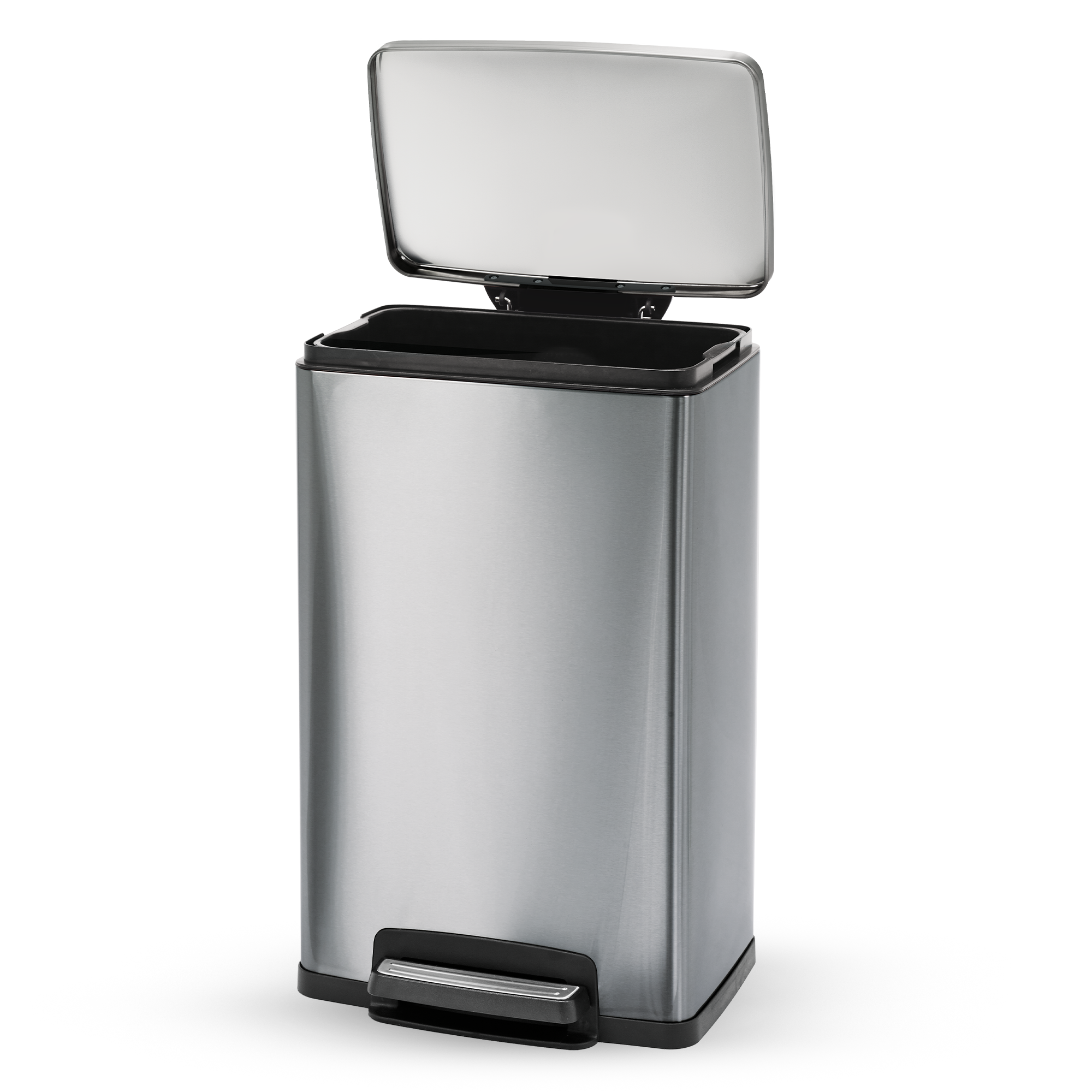 Trash Bin 49 Litre  Stainless Steel Contemp Rectangle