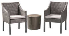 Aroo Outdoor Patio Seating Set 2 Chairs and 1 Table Set (Brown)