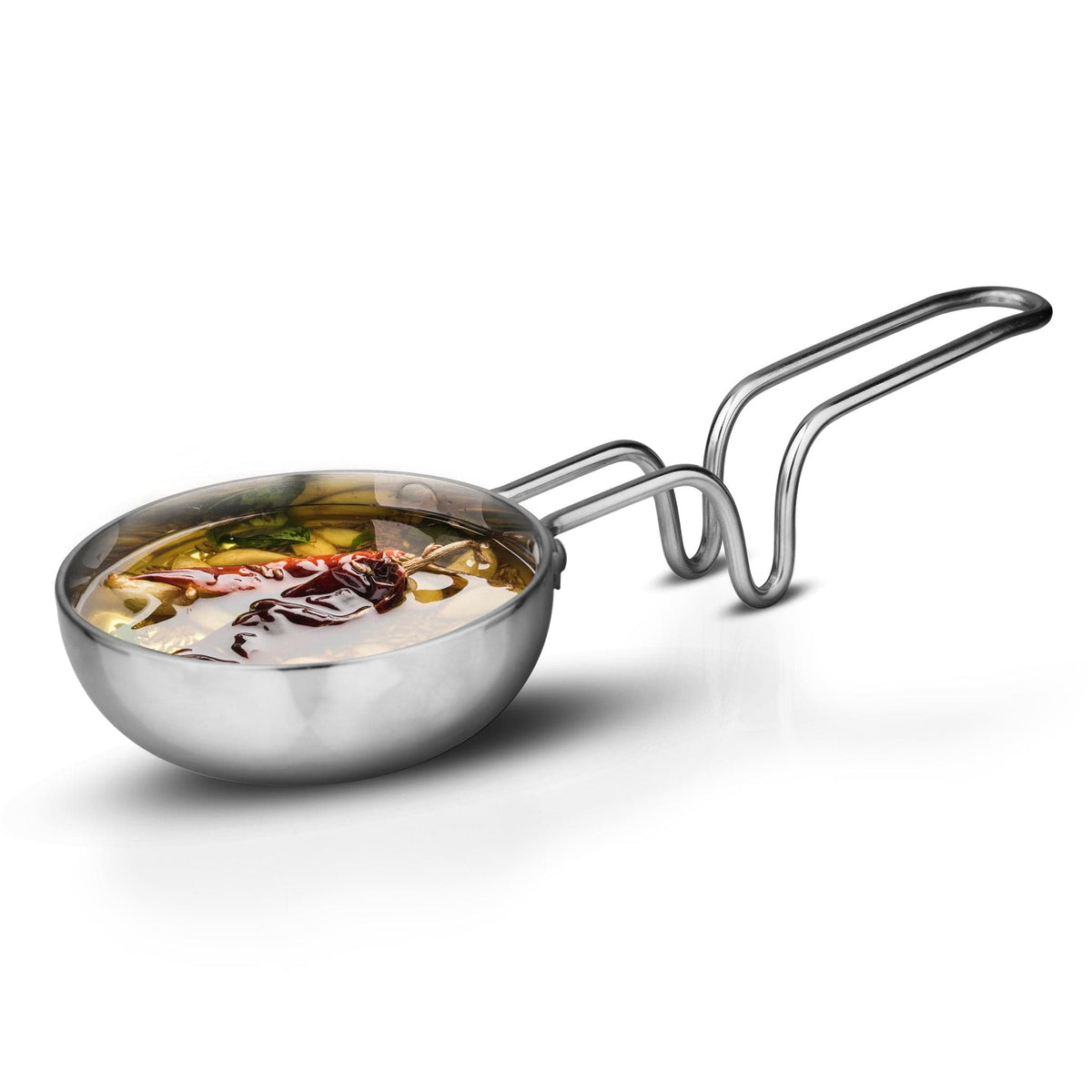 AGARO Stainless Steel Regency Triply Tadka Pan, 250 ml Capacity, 11 cm Diameter, 2.5 mm Thick Body, Induction & Gas Comp