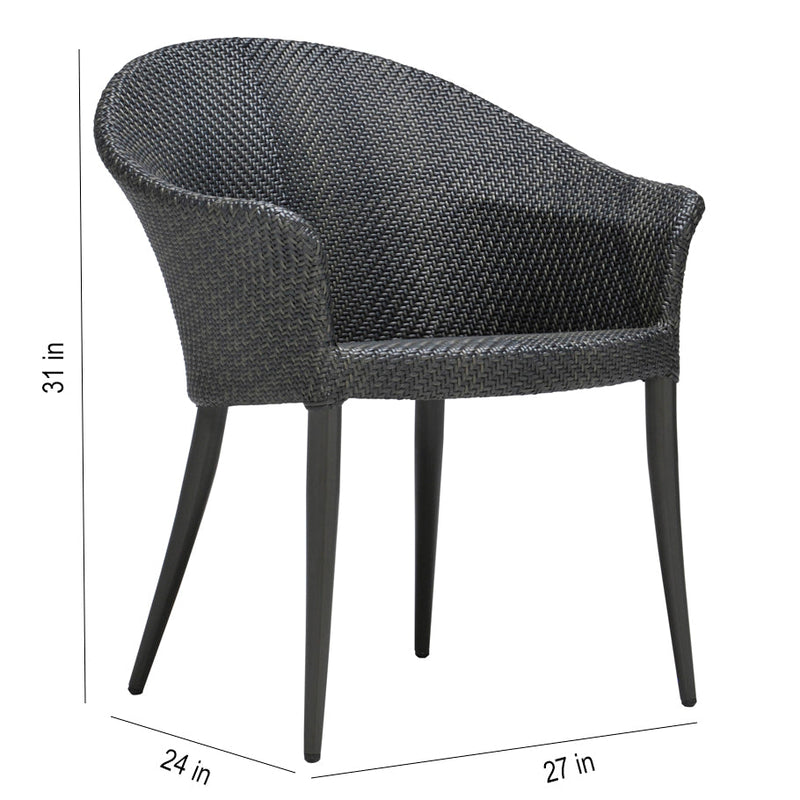 Doyle Outdoor Patio Seating Set 2 Chairs and 1 Table Set (Black)