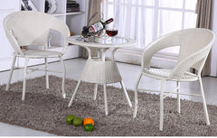 Luv Outdoor Patio Seating Set 2 Chairs and 1 Table Set (White)