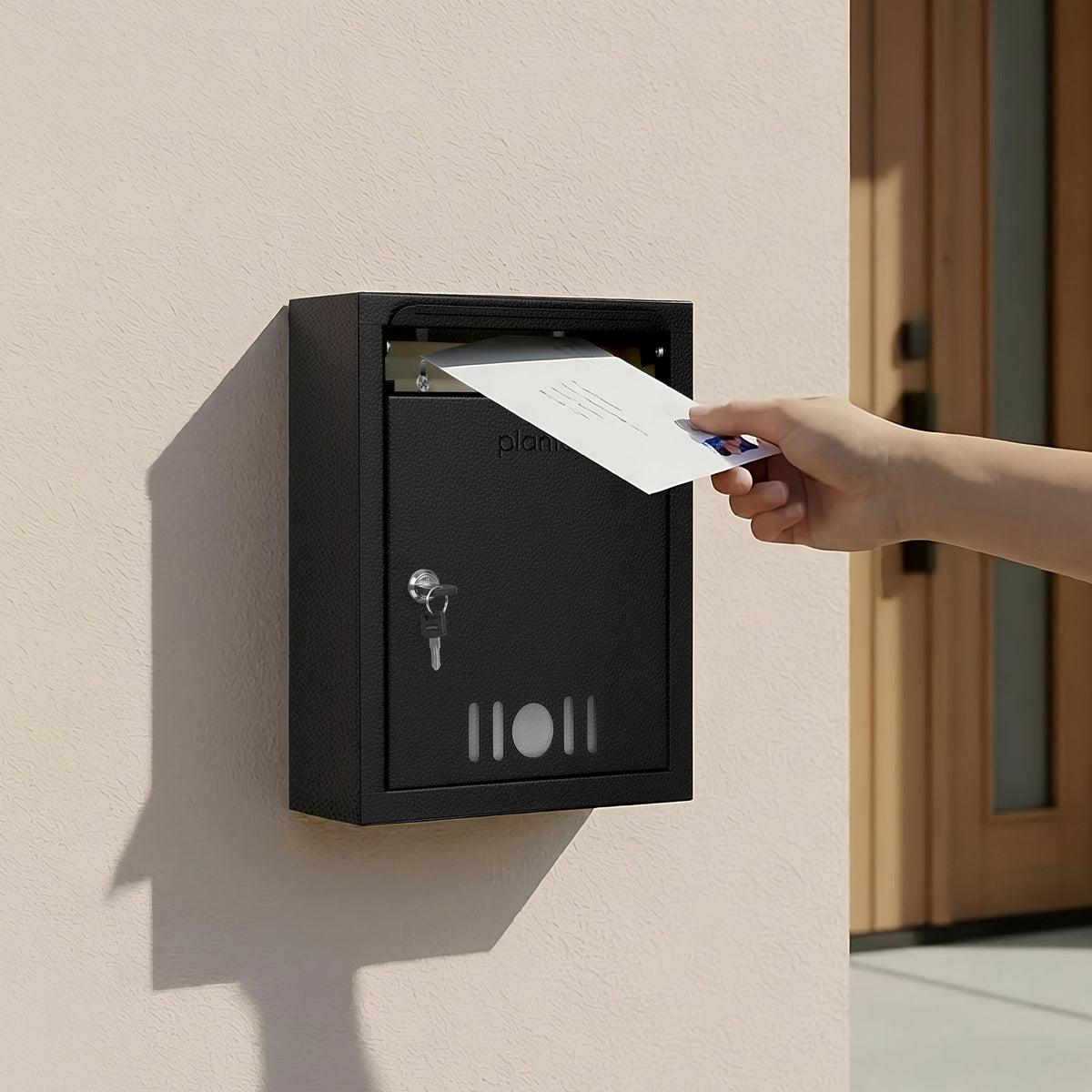 Plantex Letter Box/GI Steel Post Box/Suggestion Box for Office Use with Key Lock/Letter Box for Home gate/Mail Box (Black) - Wall Mount - A4 Size-3