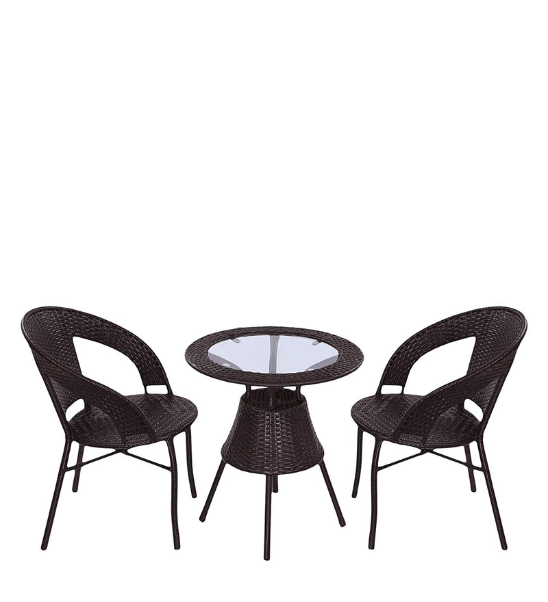Gem Outdoor Patio Seating Set 2 Chairs and 1 Table Set (Brown)