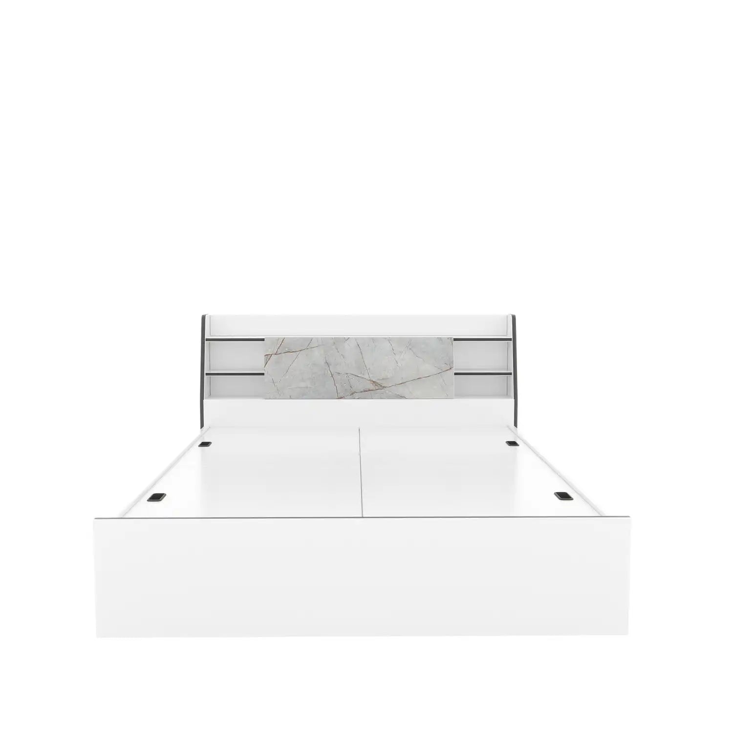 Nilkamal Marbito Queen Bed With Headboard & Box Storage (White)