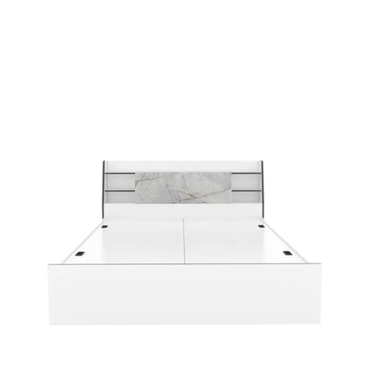 Nilkamal Marbito Queen Bed With Headboard & Box Storage (White)