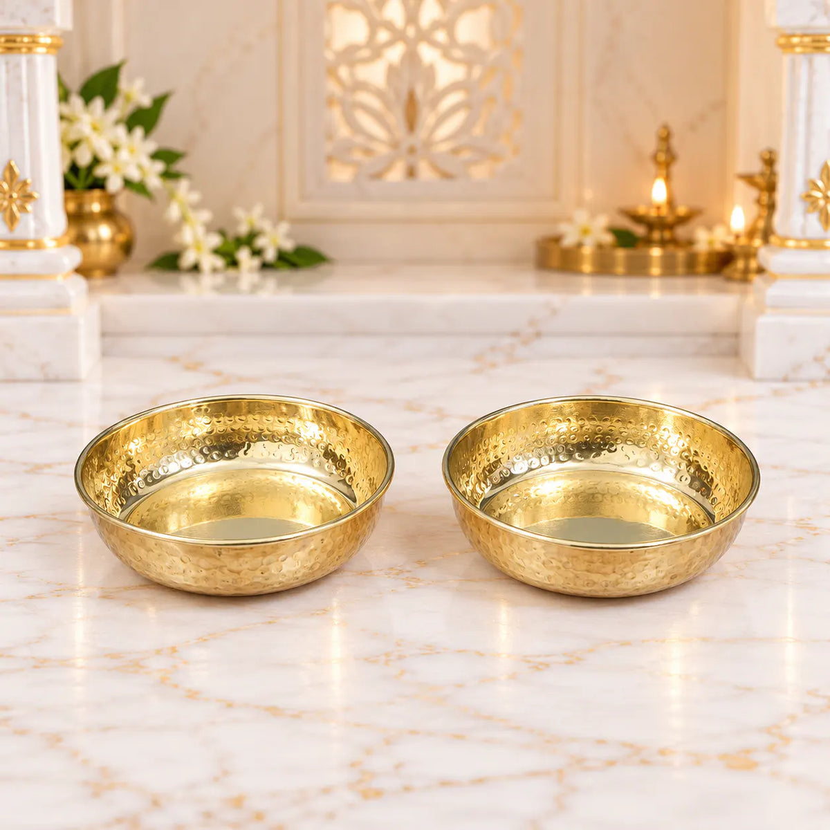 Brass Handcrafted Bowl Pair