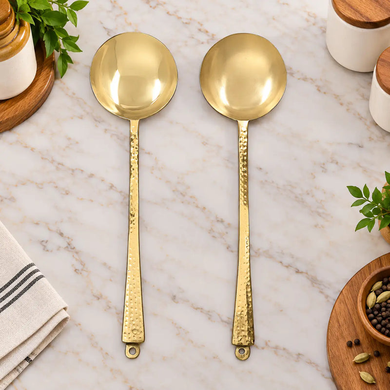 Brass Kitchen Ladles Set  (15.5 Inch)