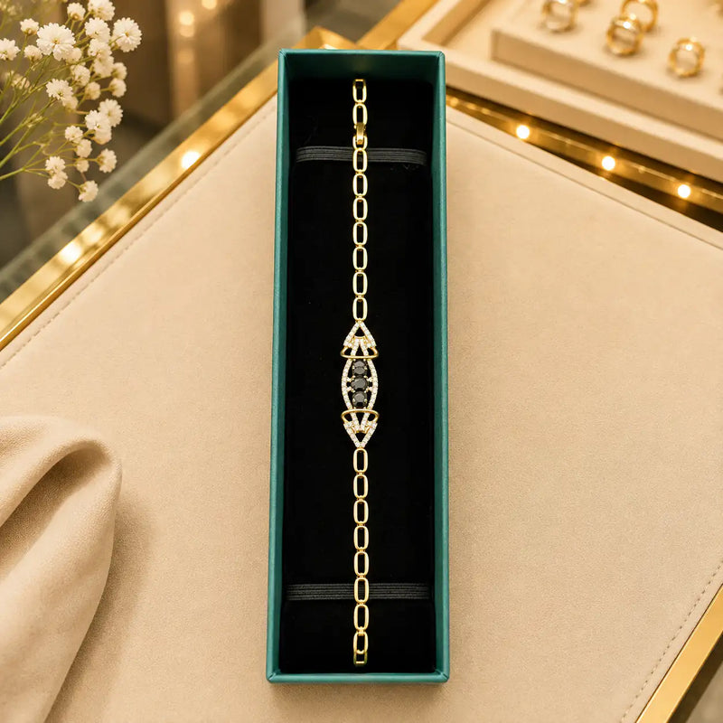 Colorful CZ Tennis Bracelet for Women | Gold-Tone Clasp, Gift Box