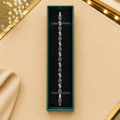 Thin Linear CZ Tennis Bracelet for Women | Gold-Tone Clasp, Gift Box