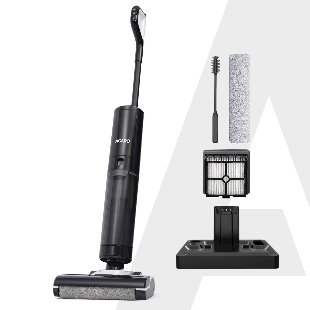 AGARO Royal Mop & Vacuum Cleaner, Lightweight Cordless Cleaner for Multi-Surface Hard Floor, Brushless Motor, Smart Disp