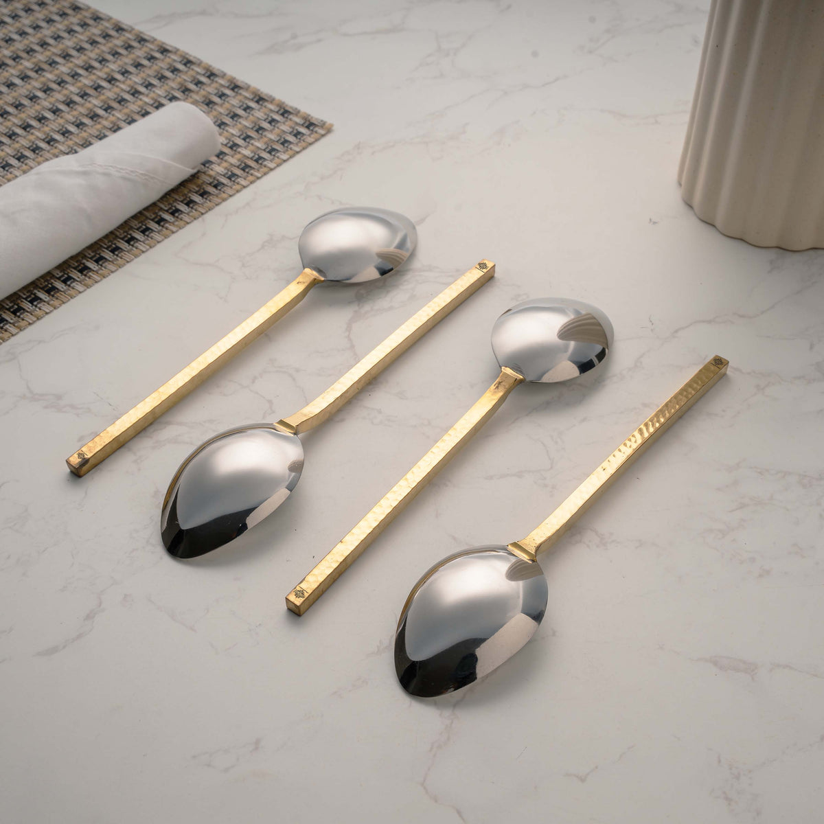 Steel Spoon With Brass handle
