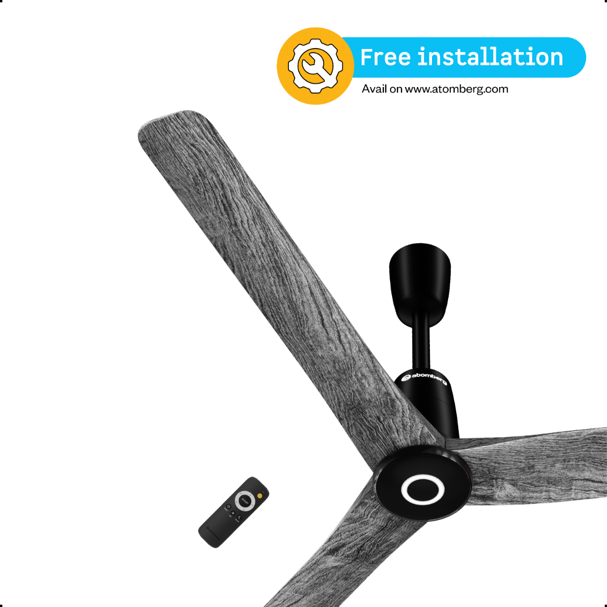 atomberg Aris Contour Smart 1200mm BLDC Ceiling Fan with IoT & Remote | 5 Star Rated | 250 CMM Air Delivery | Award Winning Design | Silent Operation | 5 Year Warranty (Smoke Wood)