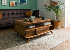Marwar Solid Sheesham Wood Coffee Table with Storage