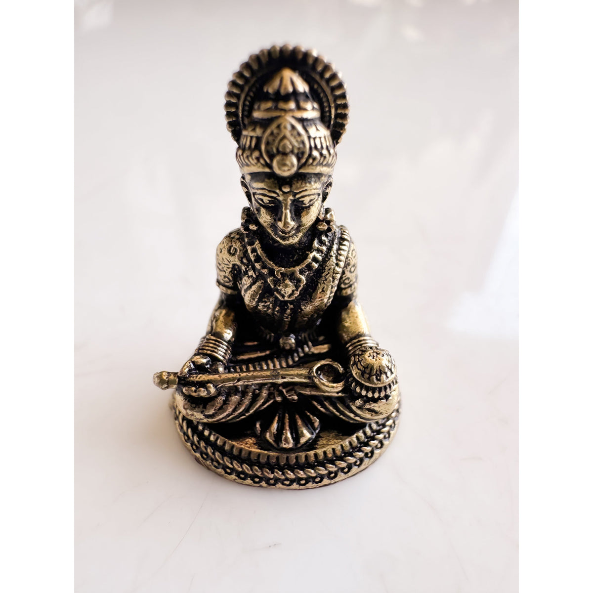 Pure Brass Miniature Maa Annapurna Sitting Murti - 2.39 cm
