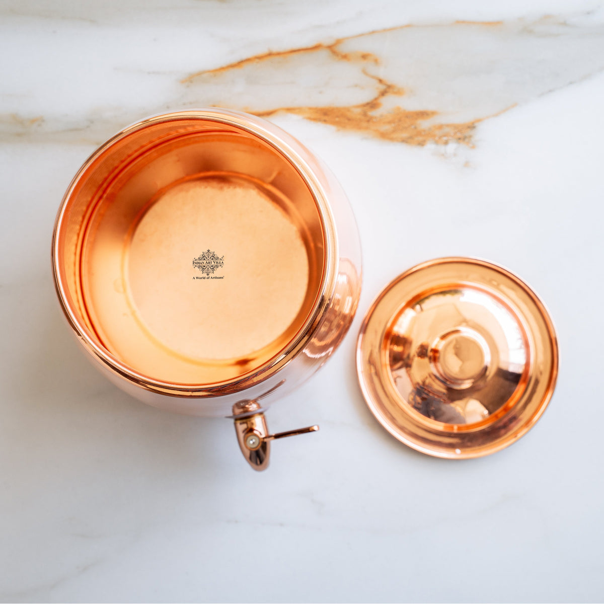 Pure Copper Water Pot With Matt Finish & Half Hammered 7000 ML