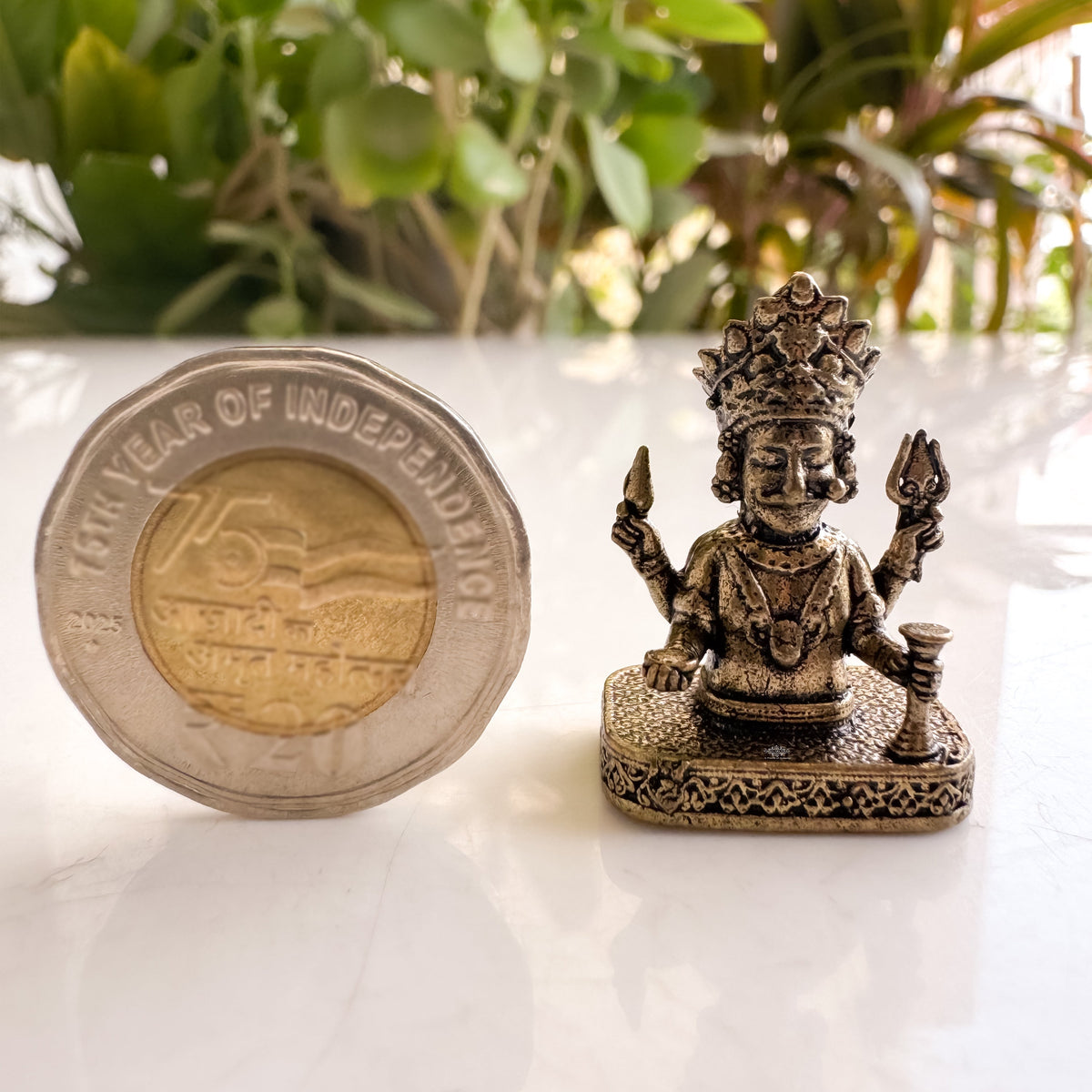 Pure Brass Miniature Brass Bhairav Ji Idol - 3.10 cm
