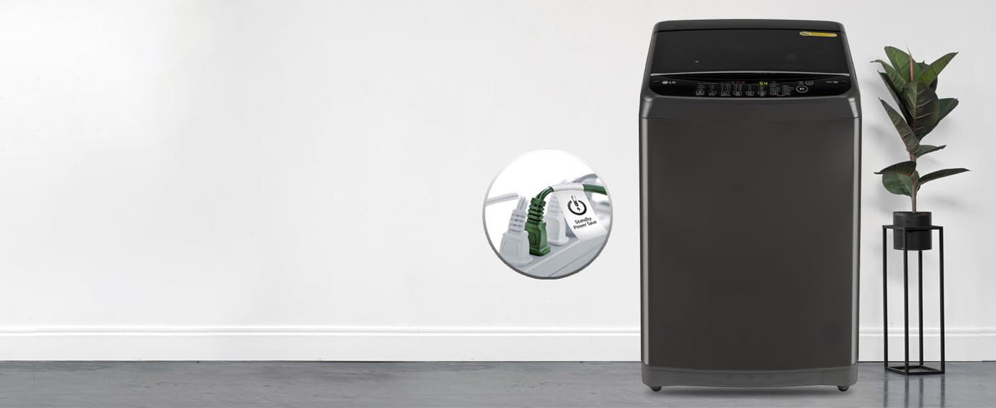 LG Smart Choice, 9 Kg, 5 Star, Smart Inverter Technology, Turbodrum, Fully Automatic Top Load Washing Machine (T90AJMB1Z, Jetspray+, Turbowash, Auto Tub Clean after every wash cycle, Middle Black)