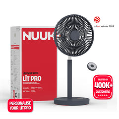 Rechargeable Table Fan with ProLift™ Adjustable Stem and Mood Light | LĪT PRO