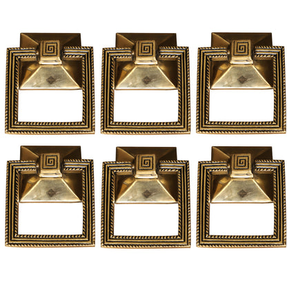 Pure Brass Door Knob With Square Design & Antique Touch, Decor Item For Home, Hotel & Restaurants, Size- 6x11.43 cm