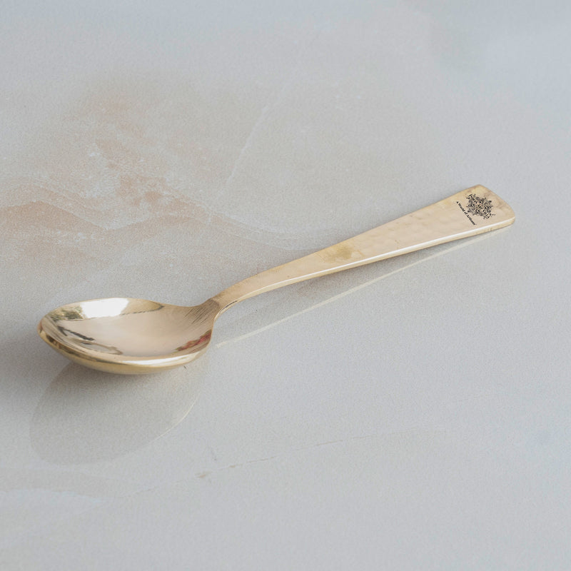 Pure Brass Hammered Design Spoon