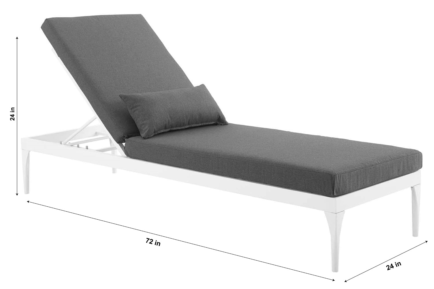 Garfield Outdoor Swimming Poolside Lounger (White + Dark Grey)