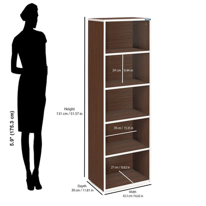 Nilkamal Halo 5 Tier Storage Cabinet (Legno Oak)