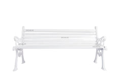 Kezia Cast Iron 3 Seater Garden Bench for Outdoor Park - (White)